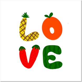 Love alphabet fruit Posters and Art